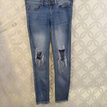 Nordstrom SP Black Label Ripped Knee Low Rise Skinny‎ Jeans Size 28 Blue Photo 8