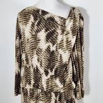 Ellen Tracy  Brown Snakeskin Print Dress Size Medium Wedding Guest Dress Photo 1