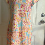 Lilly Pulitzer M Loren Short Sleeve Boatneck Dress Tini Bikini Breakwater Blue Photo 0