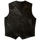 Vintage American Top Leather Women’s Black Biker Vest Medium Photo 4