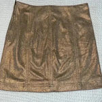Free People Metallic Rose Gold Glitter Faux Suede Zip Mini Skirt Size 4 A913 Photo 1