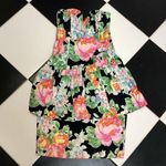 Vintage 80s 90s Niki Strapless Tube Dress Ruffles Colorful Floral Dopamine sz S Multiple Photo 0
