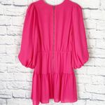 Alice + Olivia Shayla hot pink pleated sleeve tiered mini dress 8 Photo 3
