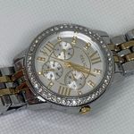 Relic  women silver gold tone crystals wrist watch day date hours 36mm running Photo 2