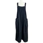 Free People  Oversized Chambray Denim Machu Barrel Midi Dress Black Size Large Photo 3
