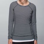 Lululemon Race Your Pace Long Sleeve Hyper Stripe Angel White/ Black Size 10 Photo 7