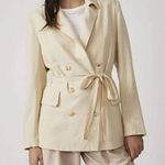 Free People NEW Olivia Linen Blend Blazer, Pebble Sand Size S, Retail $168 Photo 2