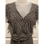 Y2K Brown Geometric Ruffle Dress XL Women's V Photo 3