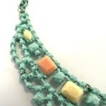 Blue metal orange yellow bib necklace Photo 8