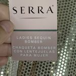 Serra Sequin Bomber Jacket Gold 90s Glam Aldi Tik Tok Viral Ladies Sz L Y2K NWT Photo 5