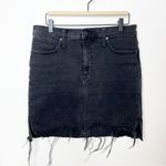 Madewell  Black Stretch Denim Mini Skirt Step Hem 28 Photo 2