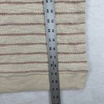 Faherty  Striped Textured Raglan Crewneck Sweatshirt Cream Rosewood Size S Photo 3