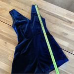 Topshop Blue Velvet Lace Back Romper 2 Photo 4