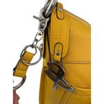 B. Makowsky Leather Shoulder Bag Purse Yellow Pebbled Quiet Luxury Leopard Lined Photo 5