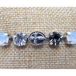 NWT Harmony Silver Tone Crystal & Cross Tennis Style Bracelet Dangle Tree Charm Photo 2