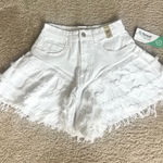 Boutique White Ruffle Denim Shorts size small Photo 0