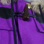 Juicy Couture Vintage Purple Wool Duffle Coat Faux Fur Hood Women's S Y2K Photo 13