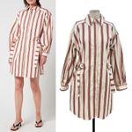 Ted Baker  Kaate Shirt Dress With Waist Tie‎ Cream Red Stripe Size 1 US 4 Photo 1
