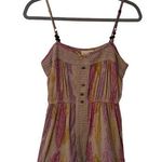 DKNY Jeans Women's Sleeveless Crochet Peplum Top Small Tan Purple 100% Cotton Photo 0