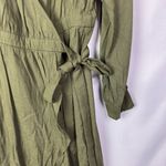 MINKPINK Olive Green Wrap Front High Low Long Sleeve Dress M Photo 2