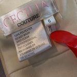 Cecilia Couture Off Shoulder Ruched Mermaid Gown‎ Ivory Size 6 Gold Photo 6