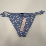 AQUA Bikini Bottoms Size Medium Swim Blue Daisy Ruffle Bloomingdales NWT Beach Photo 2