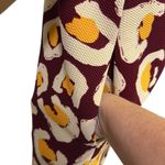 Vintage Handmade Collared Bow Keyhole Short Puff Sleeve Textured Midi Dress M Red Size M Photo 8