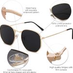 Small Square Polarized Sunglasses for Men and Women Polygon Mirrored Lens Photo 3