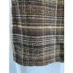 Brown Tweed Plaid Midi Pencil Skirt Size 10 Academia Preppy Old Money Photo 2