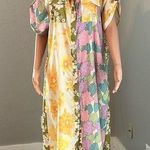 Beulah  Shirt dress in Shades Of Green Purple Paisley Floral Print LARGE #114 Photo 0