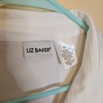 Liz Baker  Size 16 Vintage Blouse Embroidered Floral Pearl Classy White Photo 3