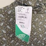 Lands' End Lands’ End Forest Moss/Ivory Geo Paisley Long Sleeve Turtleneck Top Small NEW Photo 7