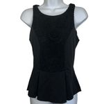 Urban Outfitters ‎  STARING AT STARS Black Crochet Peplum Hem Top EUC Small Photo 1