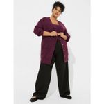 Torrid  Boyfriend Cardigan Pointelle Sleeve Sweater Burgundy Long Line Oversized Photo 2