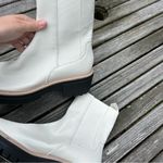 Open Edit White Vegan Leather Lug Sole Chelsea Boots size 10 Photo 5