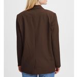 ICHI NWT Java Brown IHKATE SUS Oversized Button Loose Fit Blazer Medium Photo 5