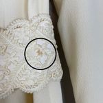 Vintage 1970s Wedding Dress Lace Belt Long Veil Handmade Cream Pale Yellow Retro Photo 4