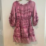 Cynthia Rowley NWT  Foil Metallic Pink Silk Mini Dress XS Ruffle Formal Feminine Photo 7