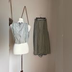 Destroyed Denim Jean 2 Piece Slit Maxi Skirt, Size Medium Blue Photo 4