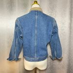 Tommy Hilfiger  Denim Jacket Tan Collar Women's M Trucker Style Blue Jean Photo 4