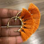 Vibrant Orange and Yellow Tassel Earrings Photo 1