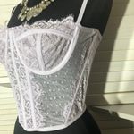 Forever 21 Cropped Top Bustier Cami Corset Sheer Floral Lace Violet/Lavender M Photo 6