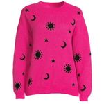 No Boundaries Pink and Black Sun and Moon Sweater Photo 0