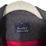 Bentley Arbuckle Women's Sz 10 Herringbone Long Coat Lined Blazer Jacket VTG Black Photo 4