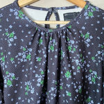 ASOS  Women's Sz 10 Tall Balloon Sleeve Floral Print Ruffle Shift Mini Dress Navy Photo 6