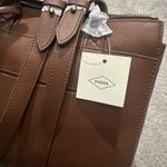 Fossil  $250 Elina Convertible Backpack Leather Small Brown Satchel Minimalist Photo 6