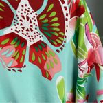 Natori  Star Blossom Belted Robe Private Luxuries Size large Blue Pink Photo 9