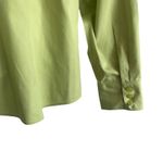 Chico's ‎ Women Cotton Top L Green Cotton Fitted Button Up Stretch Office Travel Photo 3