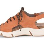 NWT Orange, Brown, and White Bionica Sandal with Velcro Heel Strap Size 6 Photo 1