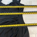 MSK Dress Womens 14 Black Cowl Neck Sheath Draped Waist Beaded Cap Sleeve Knee Photo 2